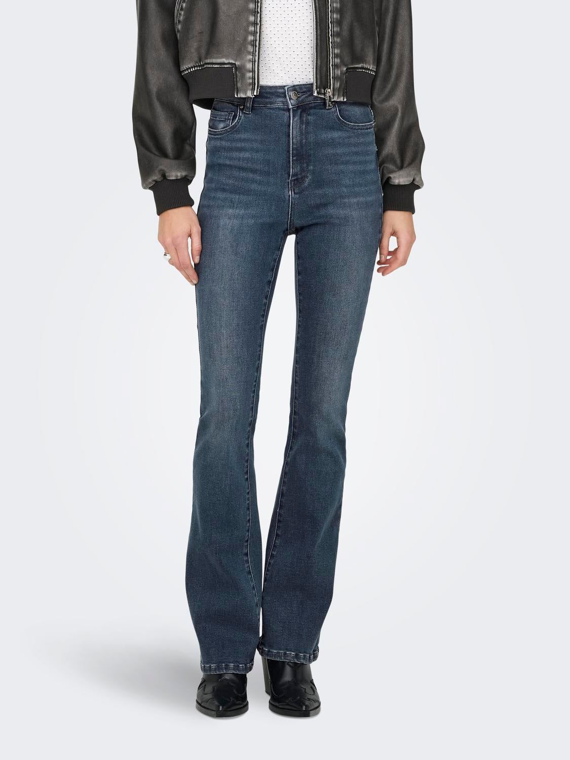 ONLMILA Hohe Taille Ausgestellt Jeans Blue Black Denim