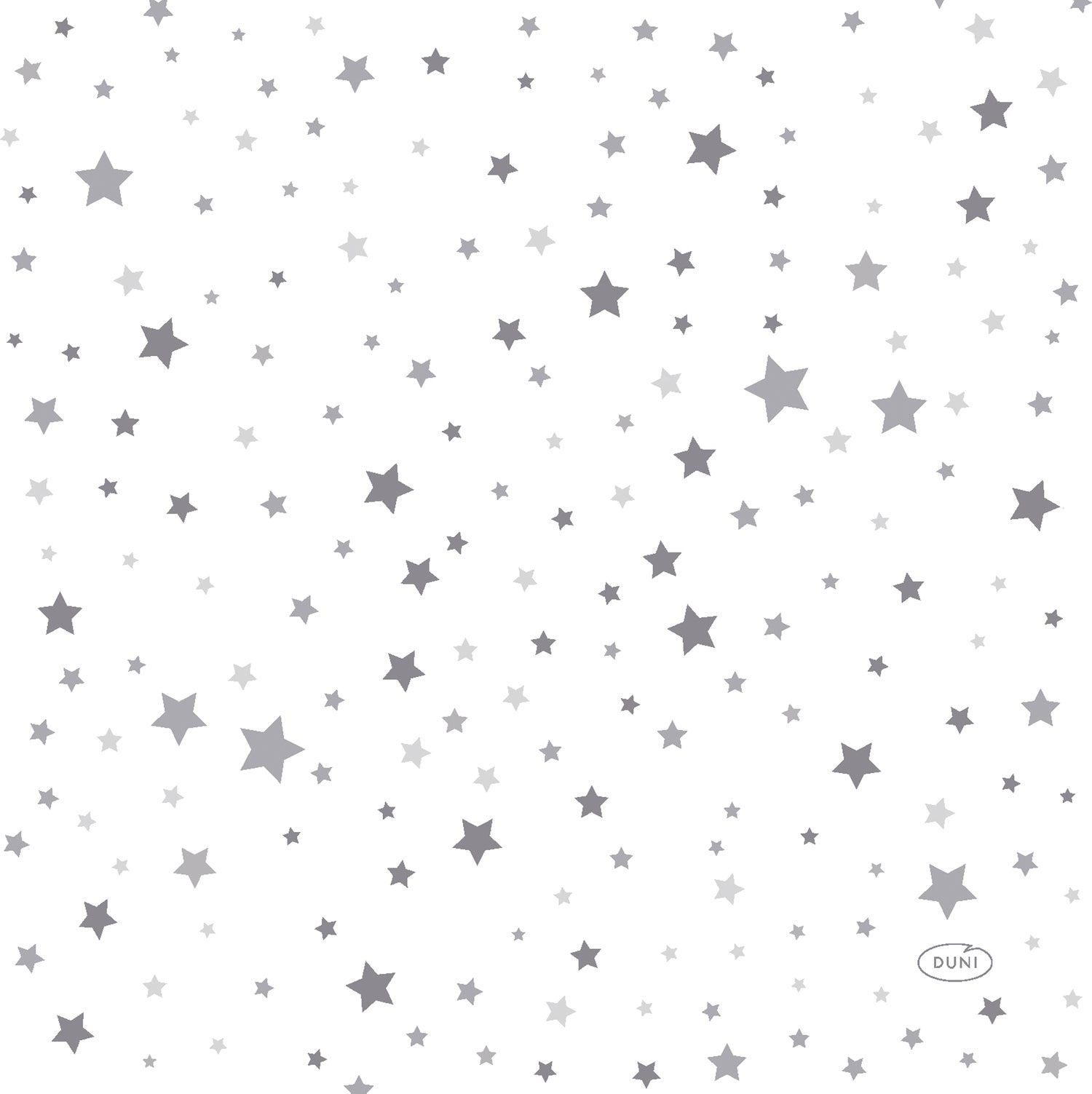 Duni servet Silver Stardust wit 33 x 33 cm 20 stuks