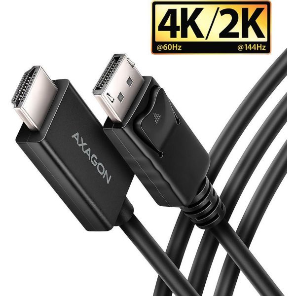 AXAGON Adaptador Mini DisplayPort para HDMI, 4K/60Hz 1,8m