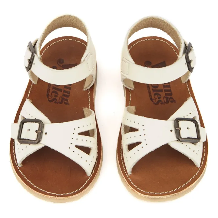 Young Soles Sandales Cuir Pearl | Ecru