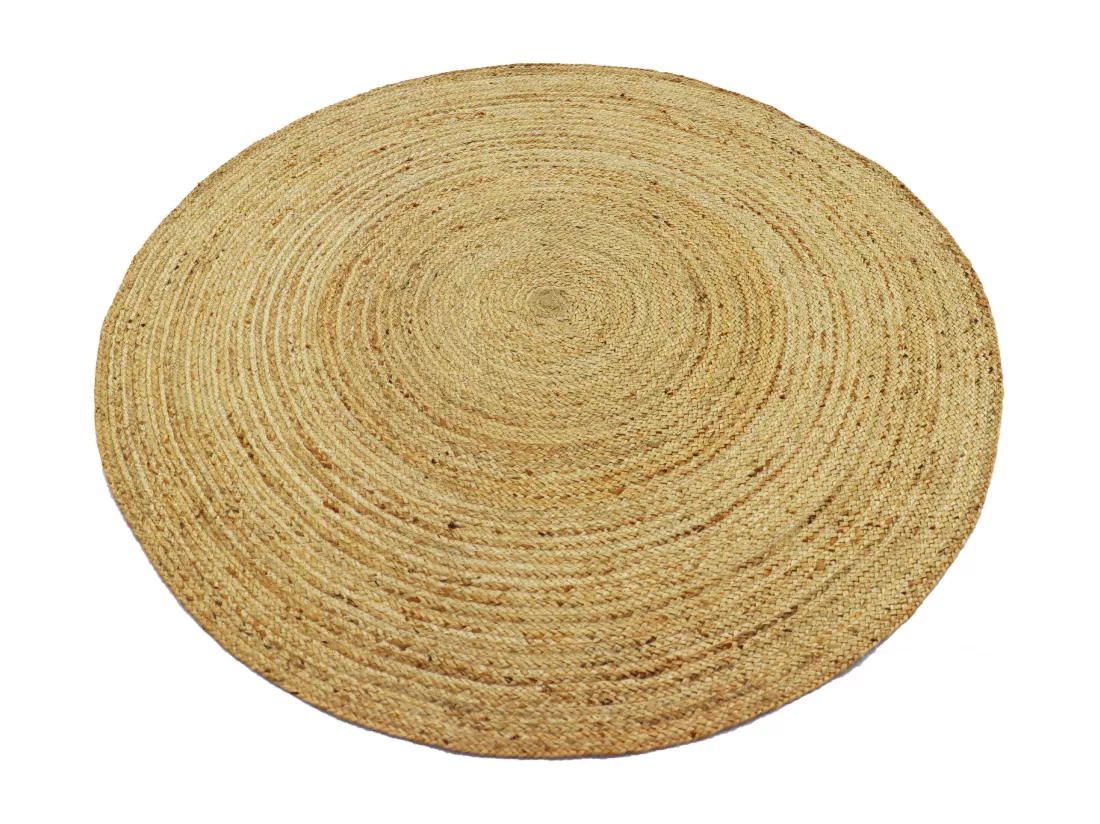 Tapis rond - 100% jute tressé - D. 150 cm - Naturel - JAIPUR