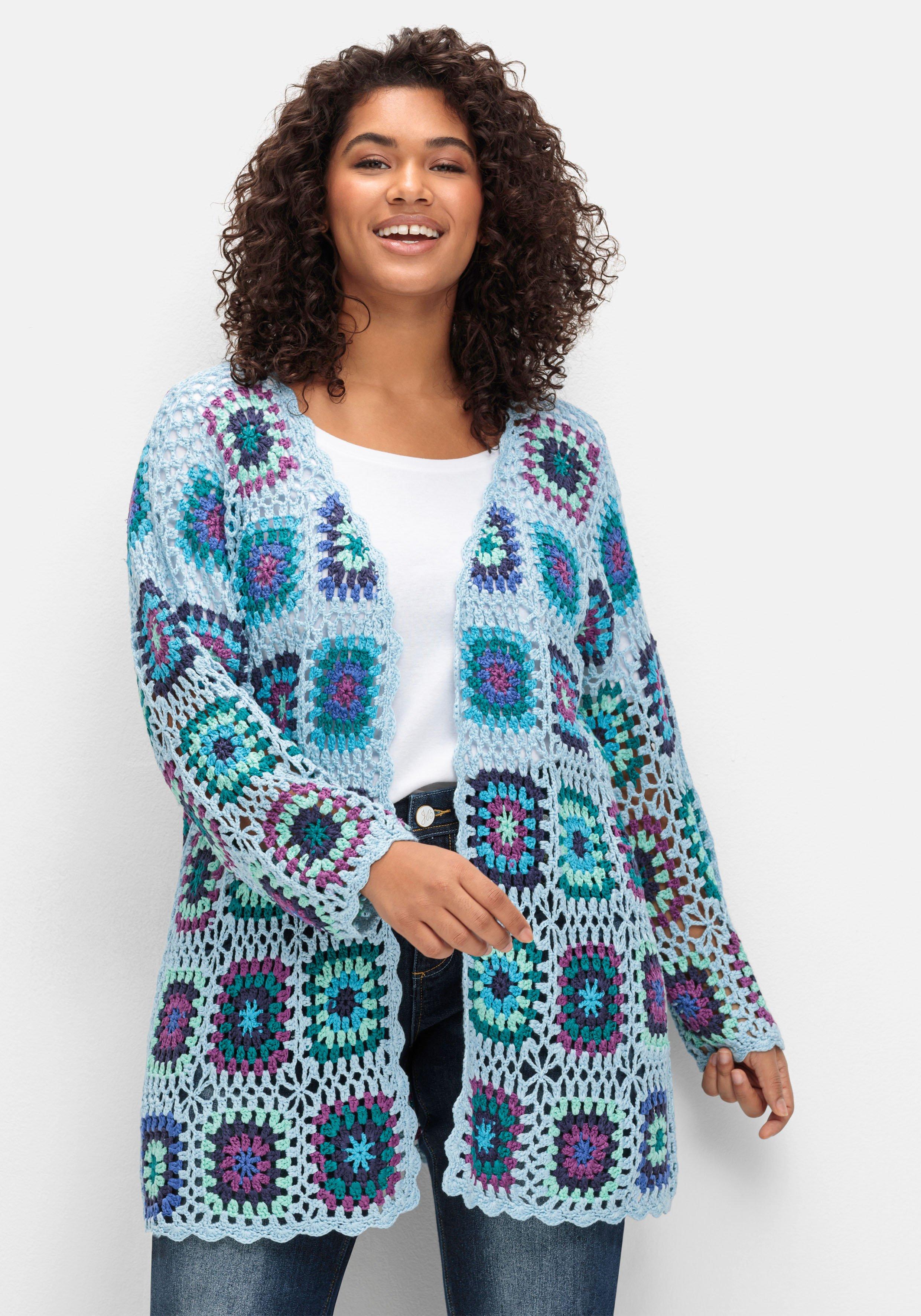 Strickjacke in Häkeloptik, mit Crochet-Muster