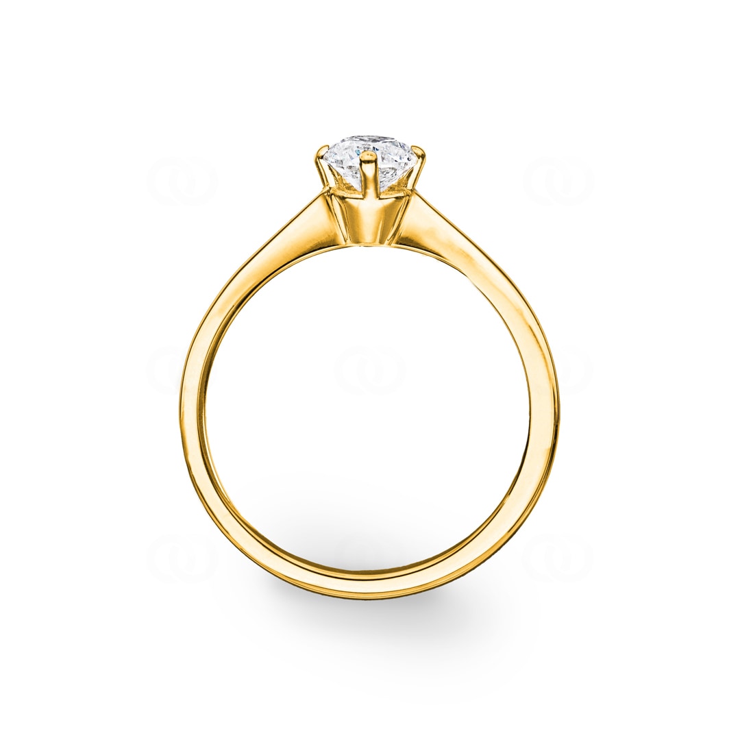 Verlobungsring 750/18 K Gelbgold mit Diamant 0.51 ct H/si