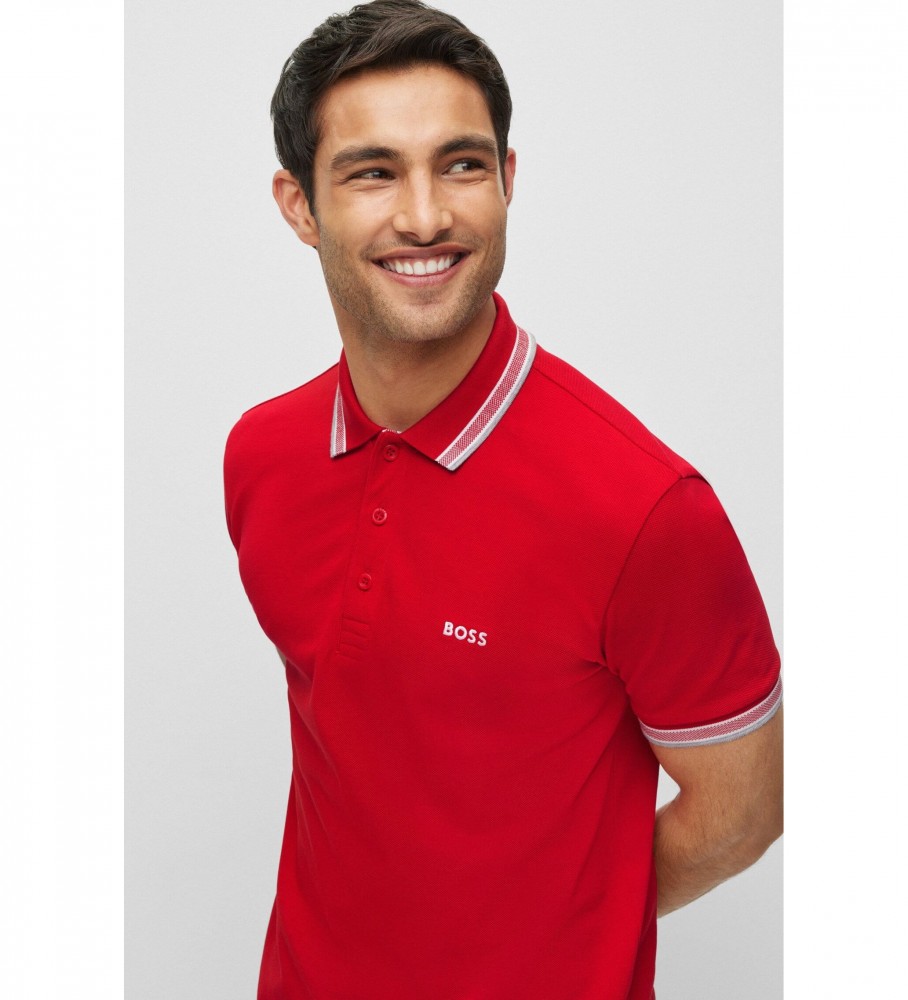 BOSS Polo Paddy vermelho