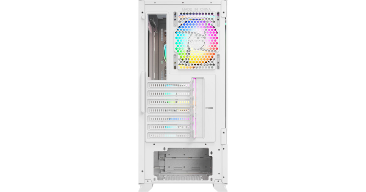 XYZ PC GearAirone 300-X Mesh midi tower behuizing  (Wit | 1x USB-A | 1x USB-C | Tempered Glass)