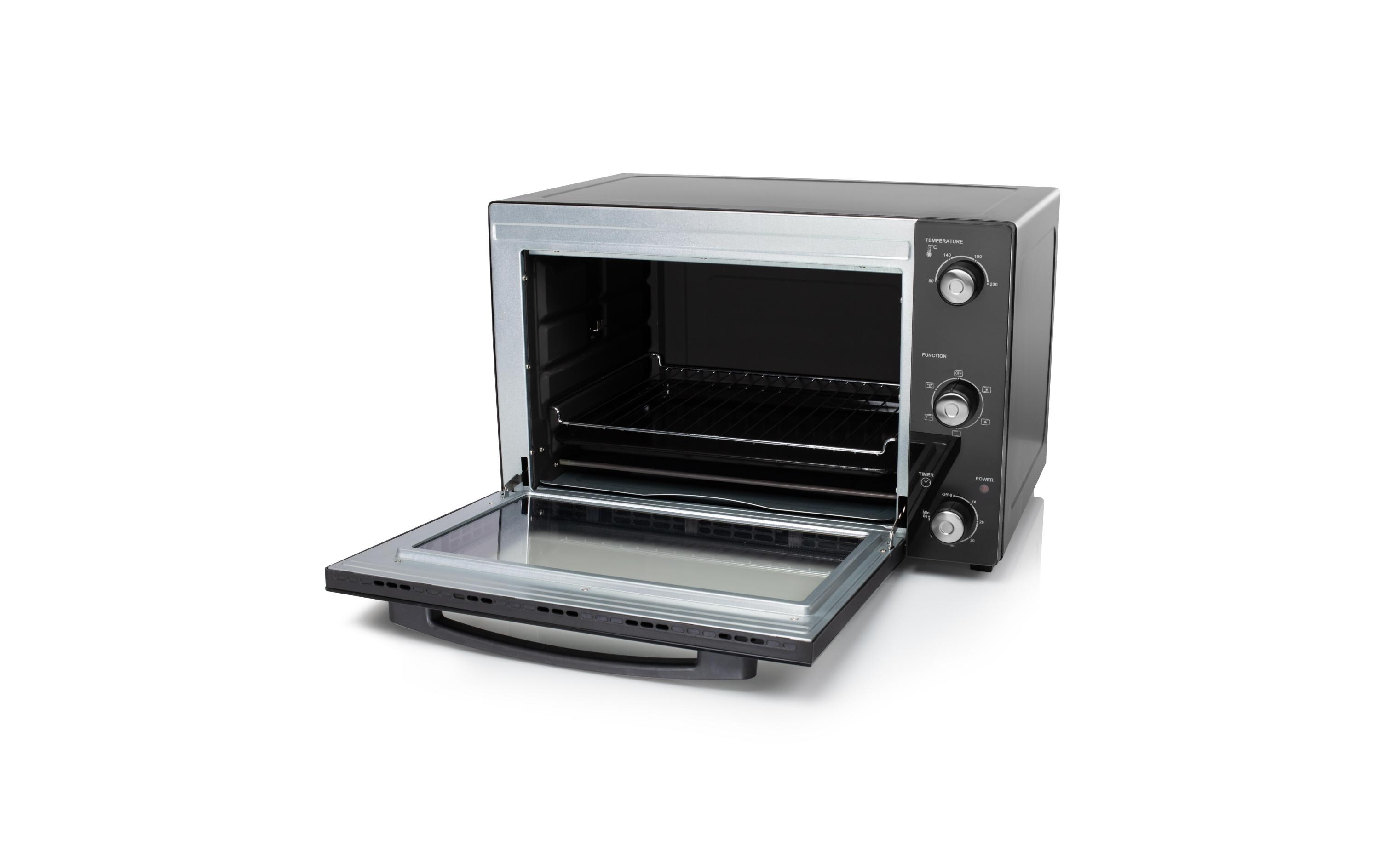 Backofen Deluxe 45 l, Schwarz<br>Kompakter Konvektionsbackofen mit Grill- und Auftaufunktion