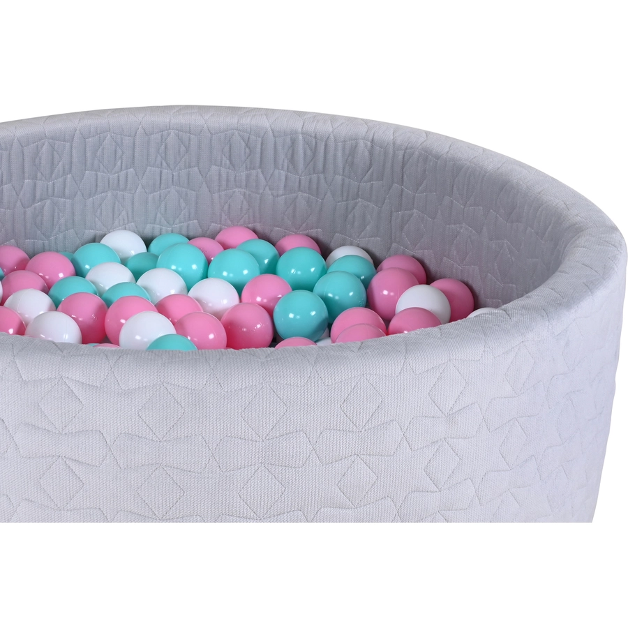 knorr toys® Bällebad soft - Cosy geo grey - 300 balls rosecremelightblue grau
