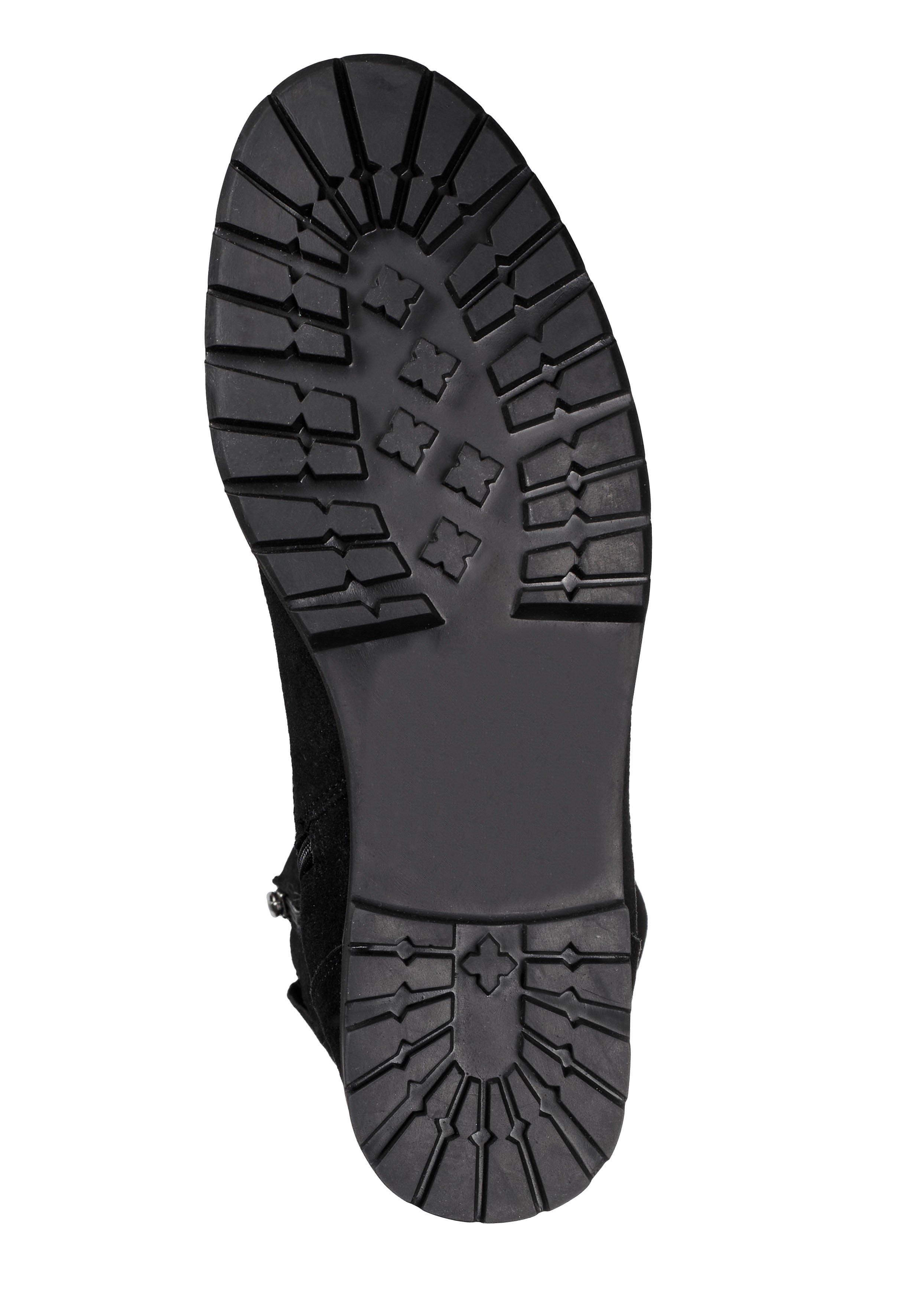 Weitschaftstiefel aus Leder, mit Zierreißverschluss