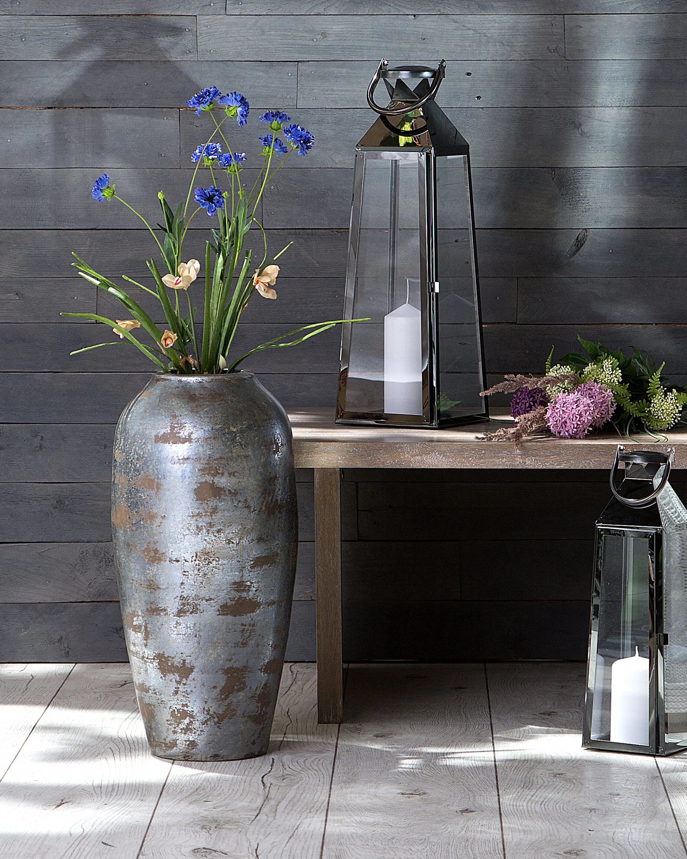 Decoratieve vaas LORCA Keramiek 48 cm Donkergrijs