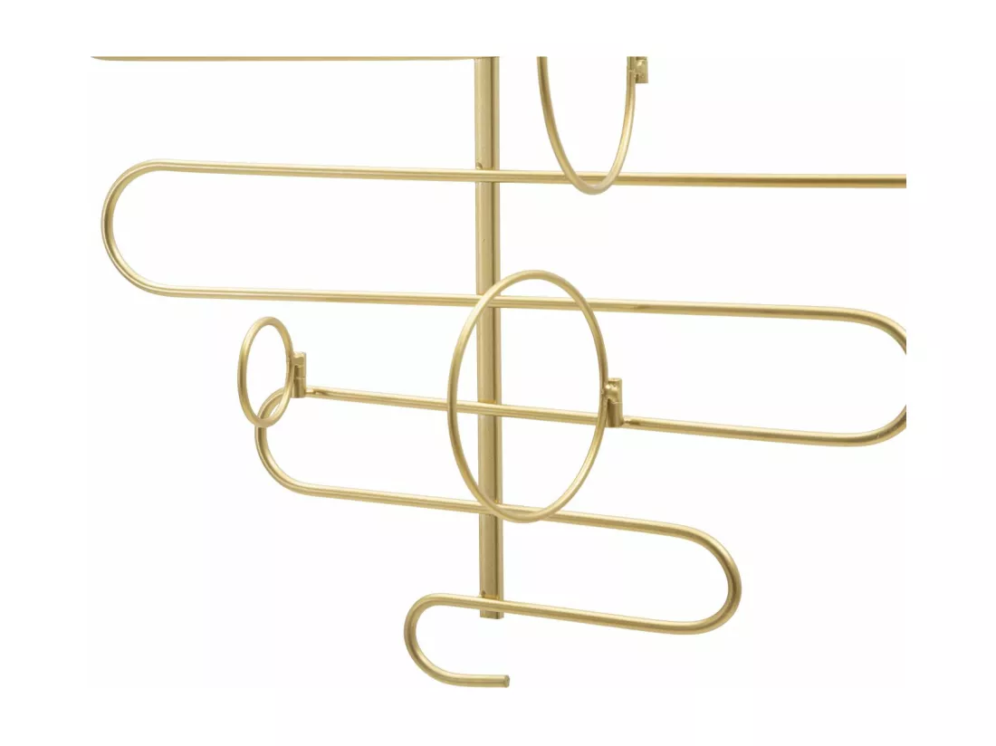Porte bouteille mural en métal doré 53x13x72 cm