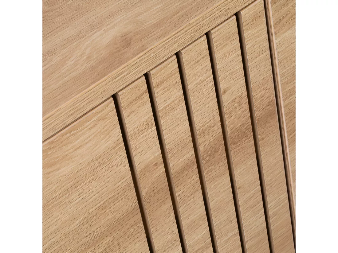 Krokom - Buffet 2 portes 3 tiroirs en bois et métal L180cm : Couleur - Bois clair