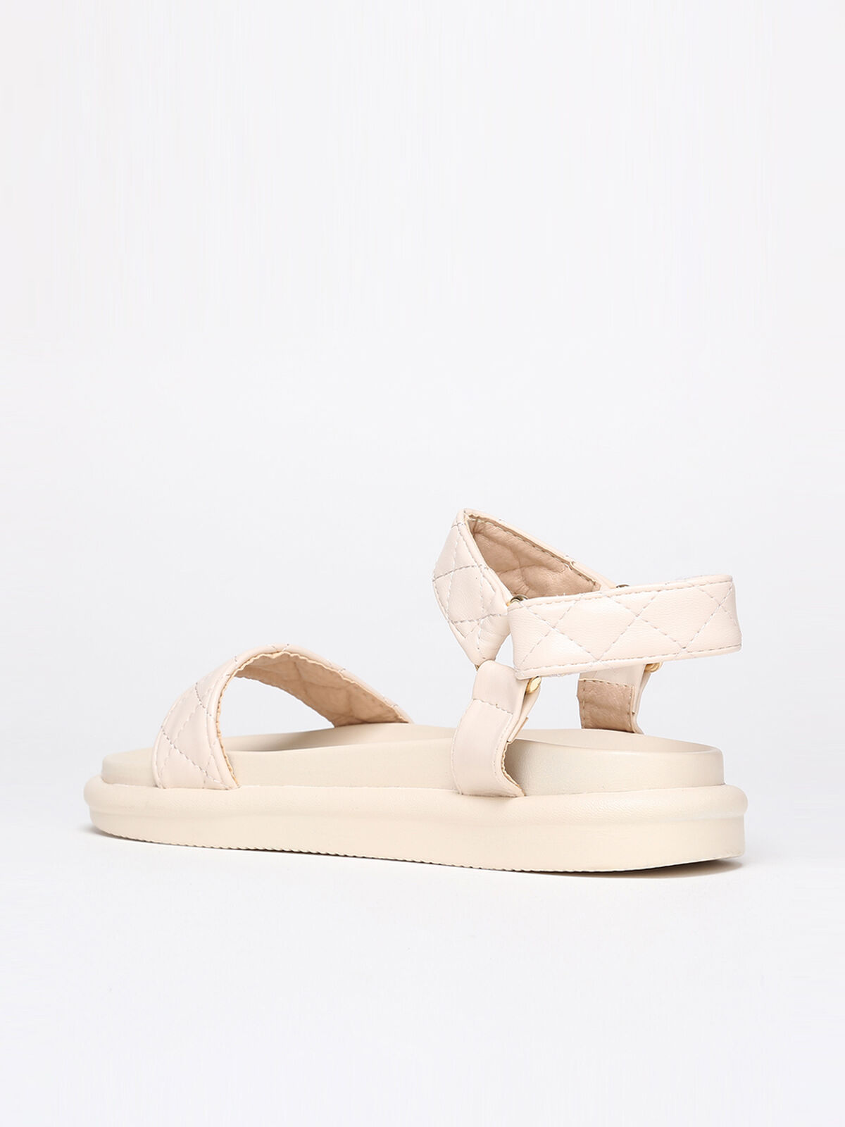 Sandales matelassées à plateforme- Beige