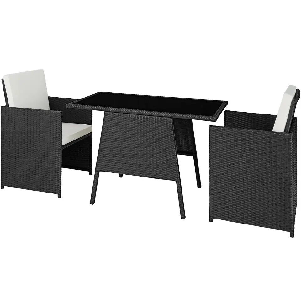 tectake Wicker tuinset Lausanne 2 1 - Zwart