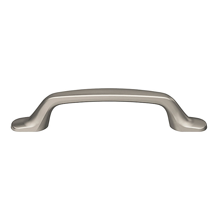 Lot 6 poignées de meuble nœud GoodHome Govlin aluminium effet nickel satin gris l.131mm x l.19mm x H. 24mm entraxe 96mm