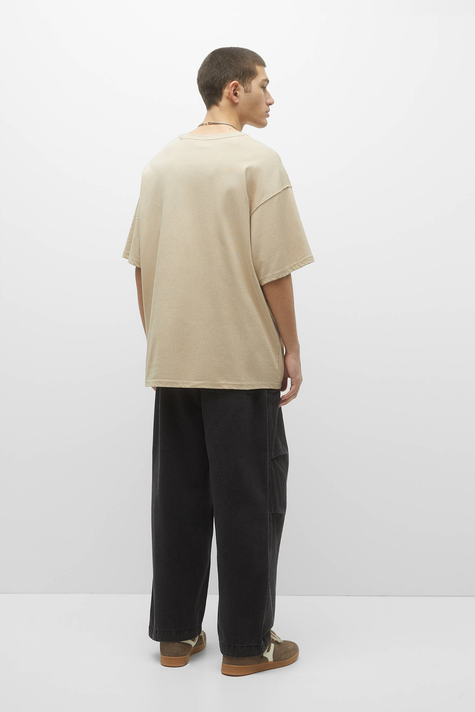 CAMISETA DE MANGA CURTA DE PESADO - AREIA