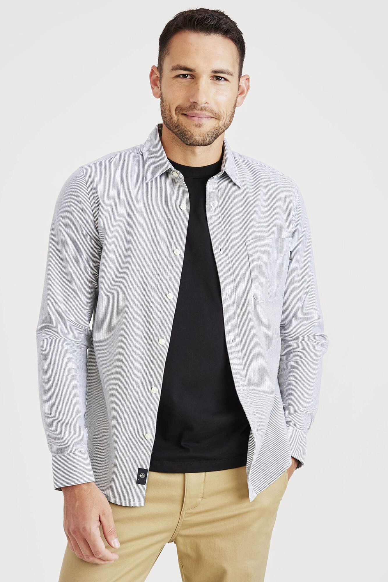Camisa Icon Slim Fit com Botões - Azul