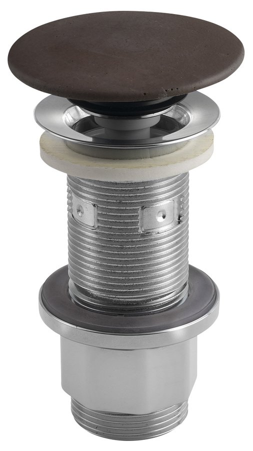Sapho Concrete afvoerplug met clicksysteem beton donkerbruin