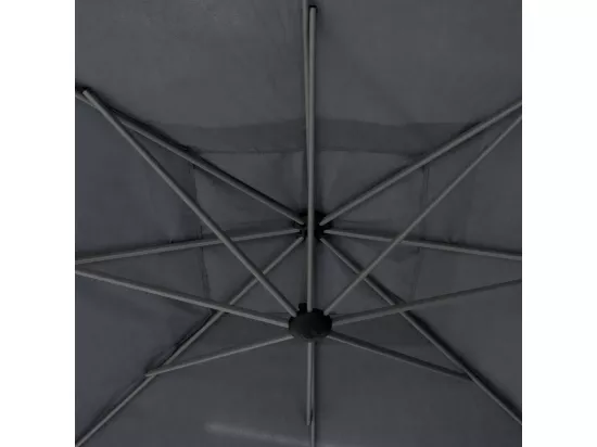 Parasol décentré carré Manoa ardoise Hespéride