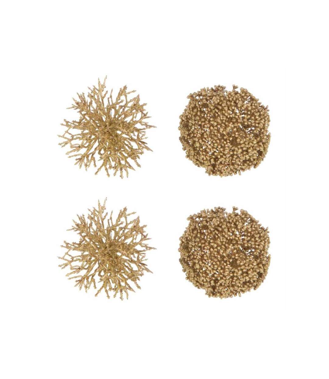 Paris Prix - Lot De 4 Boules De Noël corail 10cm Or