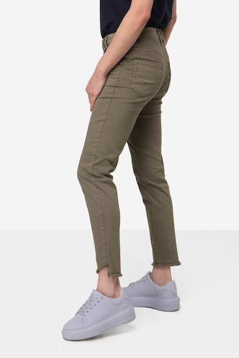 Color Jeans Julia, schmale Passform, 5-Pocket, Fransensaum