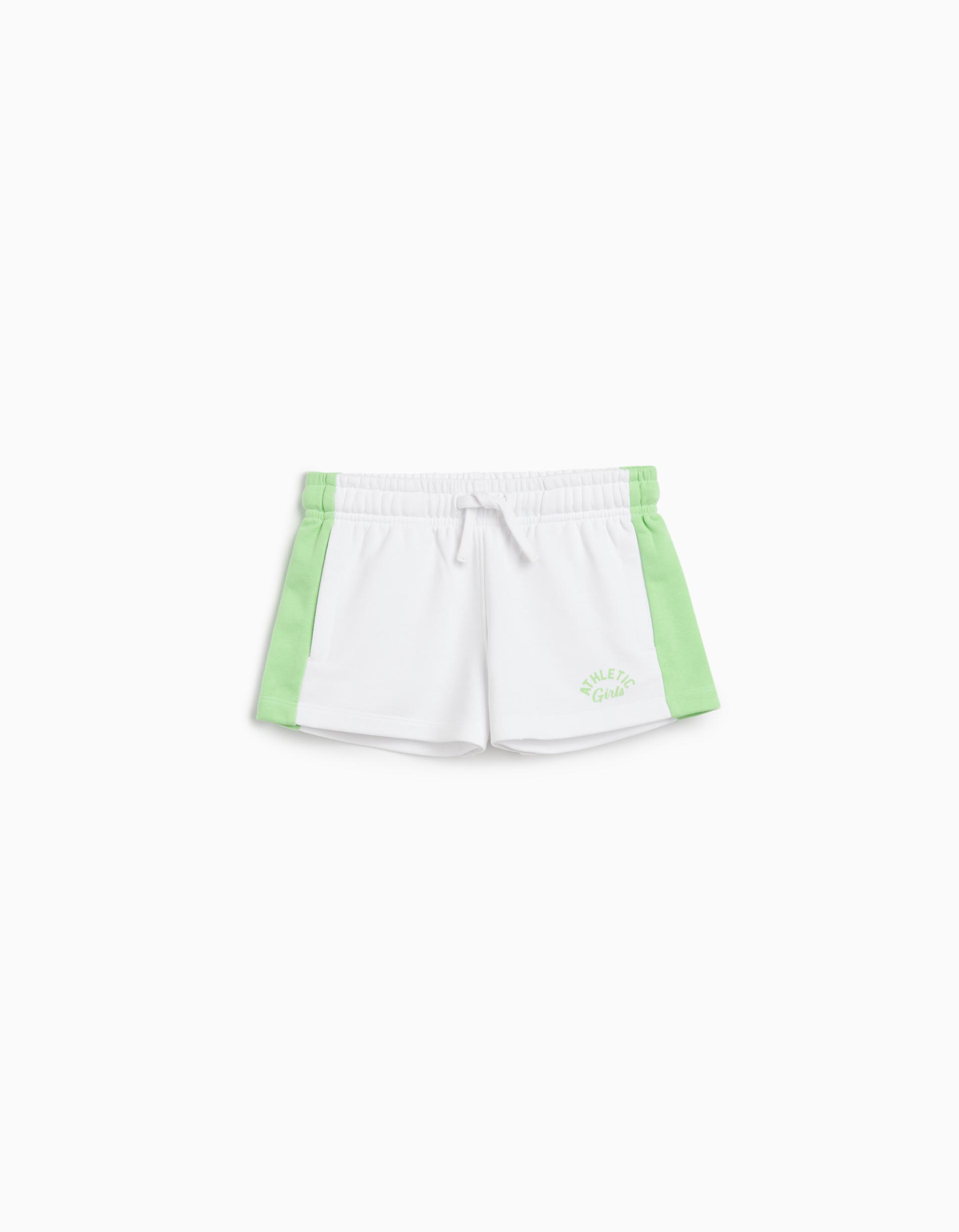 Calções Fleece, Menina, Verde Claro