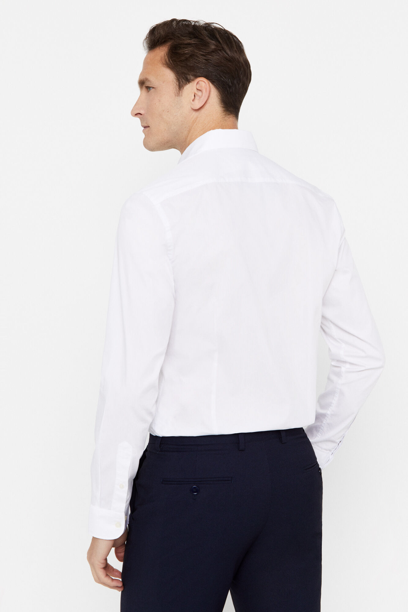 Camisa lisa coolmax slim fit - Blanco