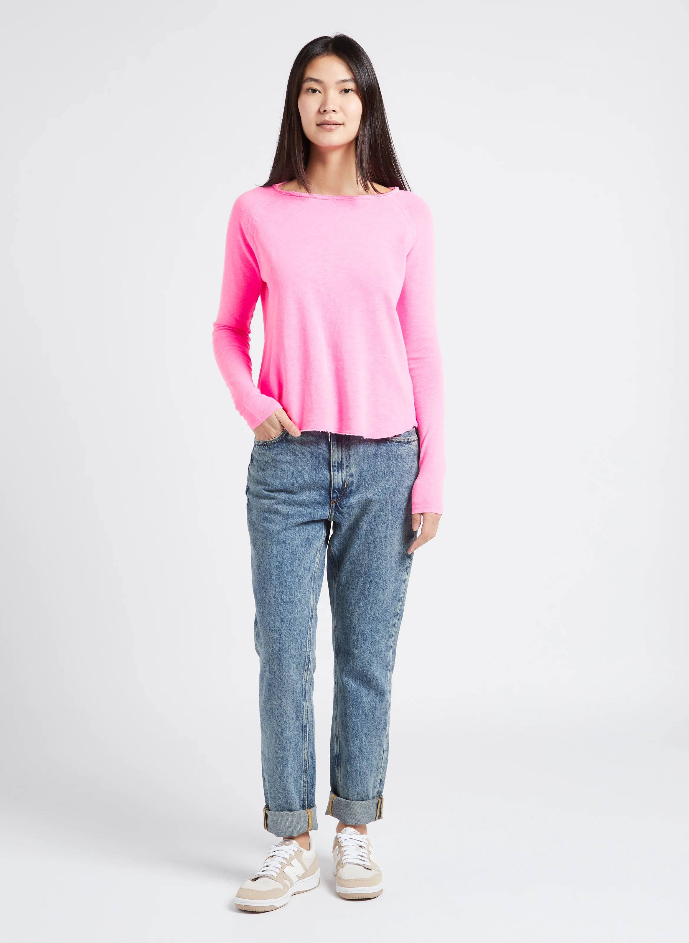 SONOMA - Tee-shirt à col bateau en coton | Rose
