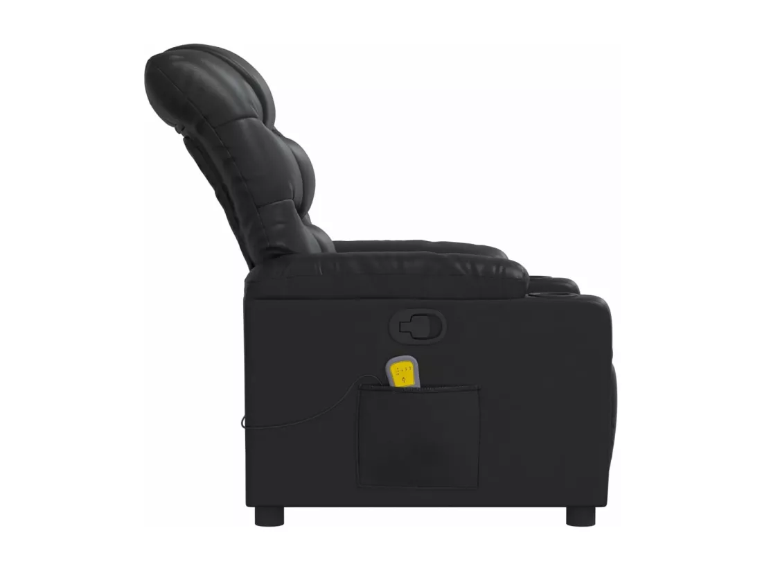 Fauteuil de massage inclinable Noir Similicuir