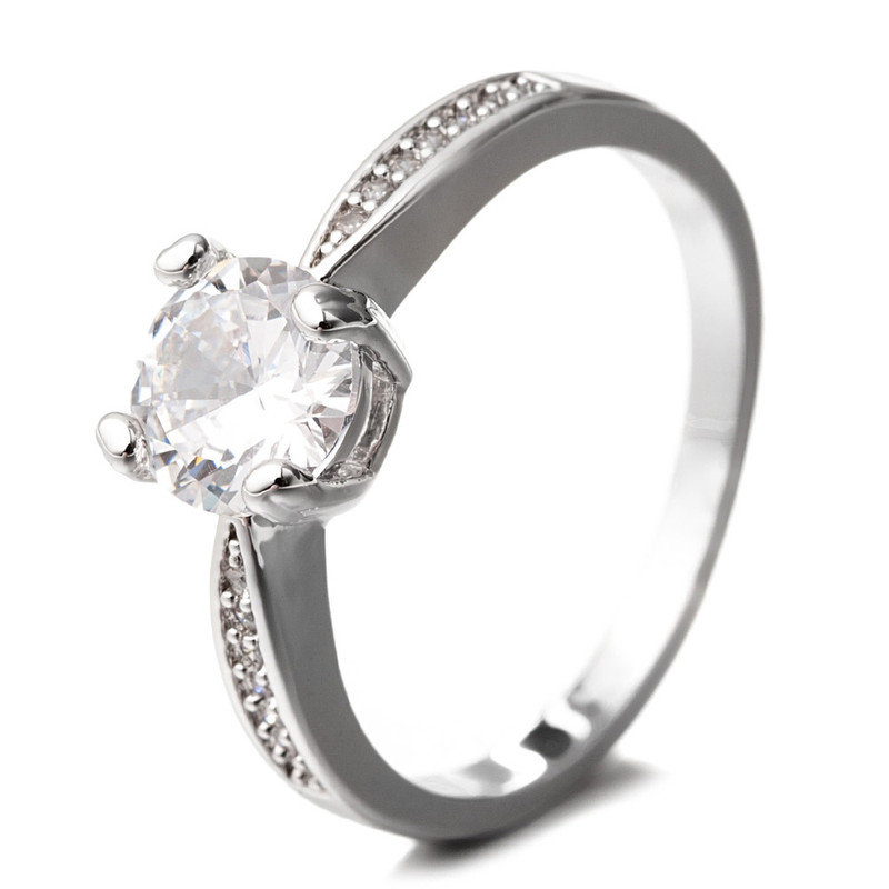 Bague Plaqué Rhodium et Cubic Zirconia Blanc