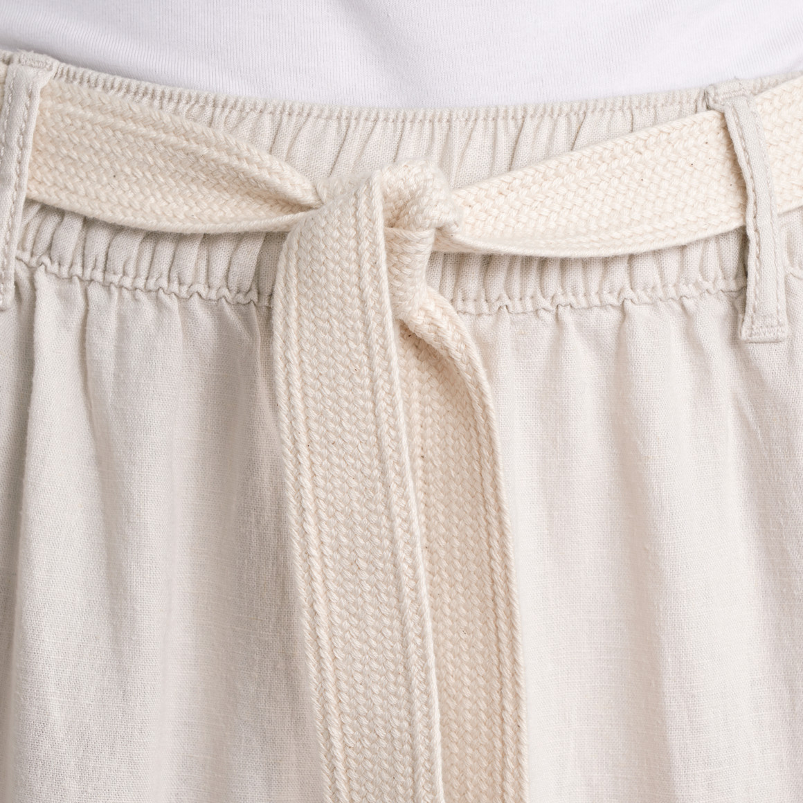 Gina Benotti Damen Leinen-Hose mit Bindegürtel beige