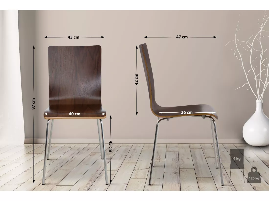 Chaise de conférence - Bois & Nature - Noyer - Pepe