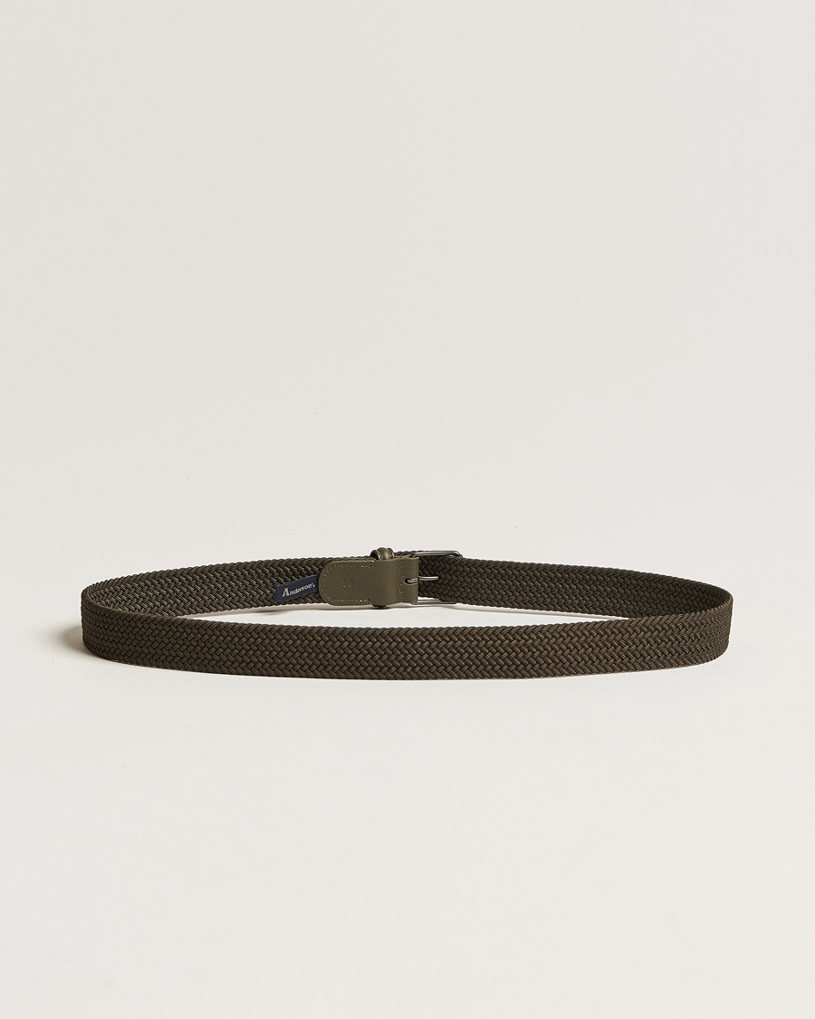 Anderson's Elastic Woven 3 cm Belt Military Green
