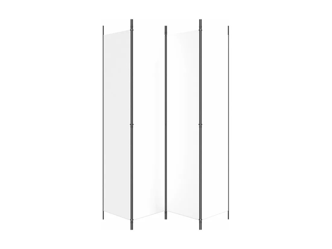 Cloison de séparation 4 panneaux Blanc 200x220 cm Tissu