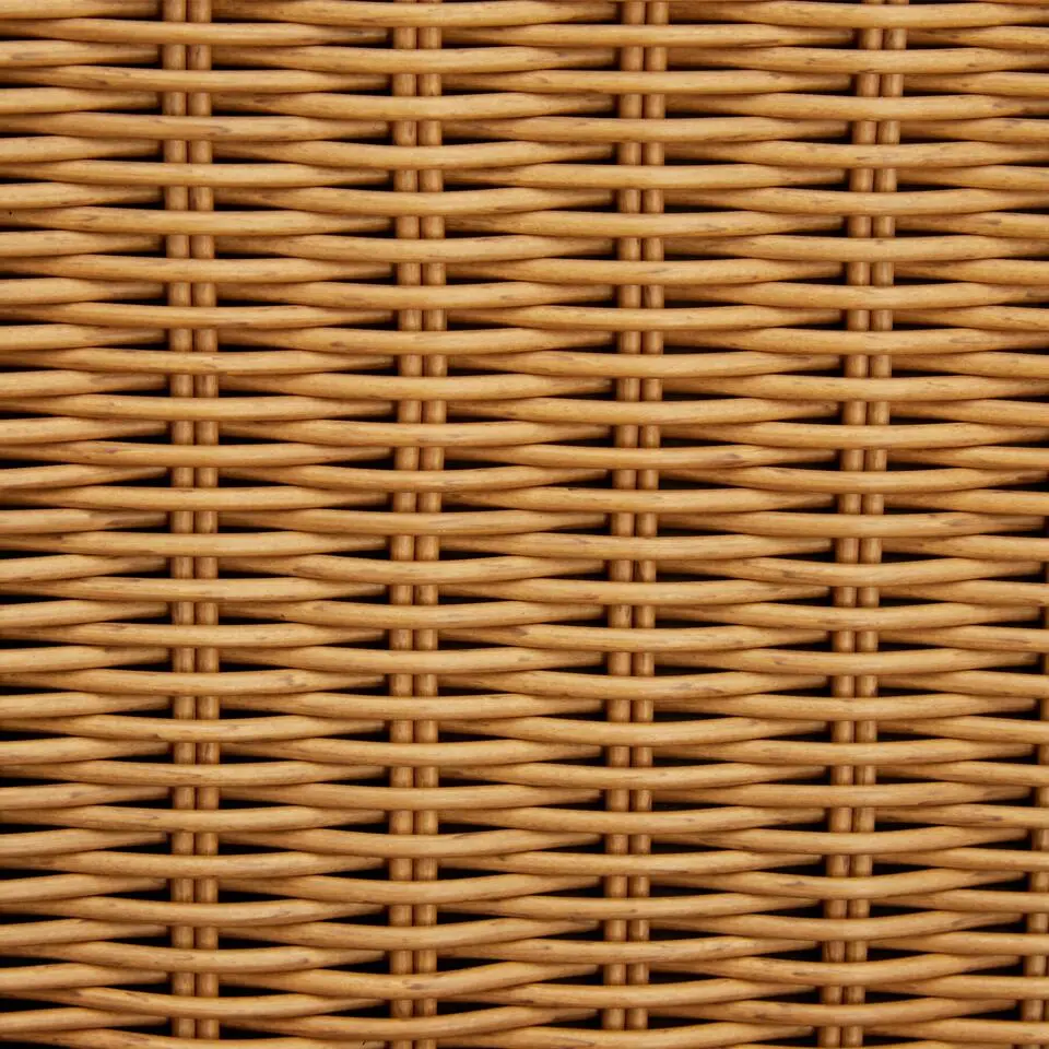 tectake - Wicker fauteuil Treviso, houten frame en kussen, Natuur