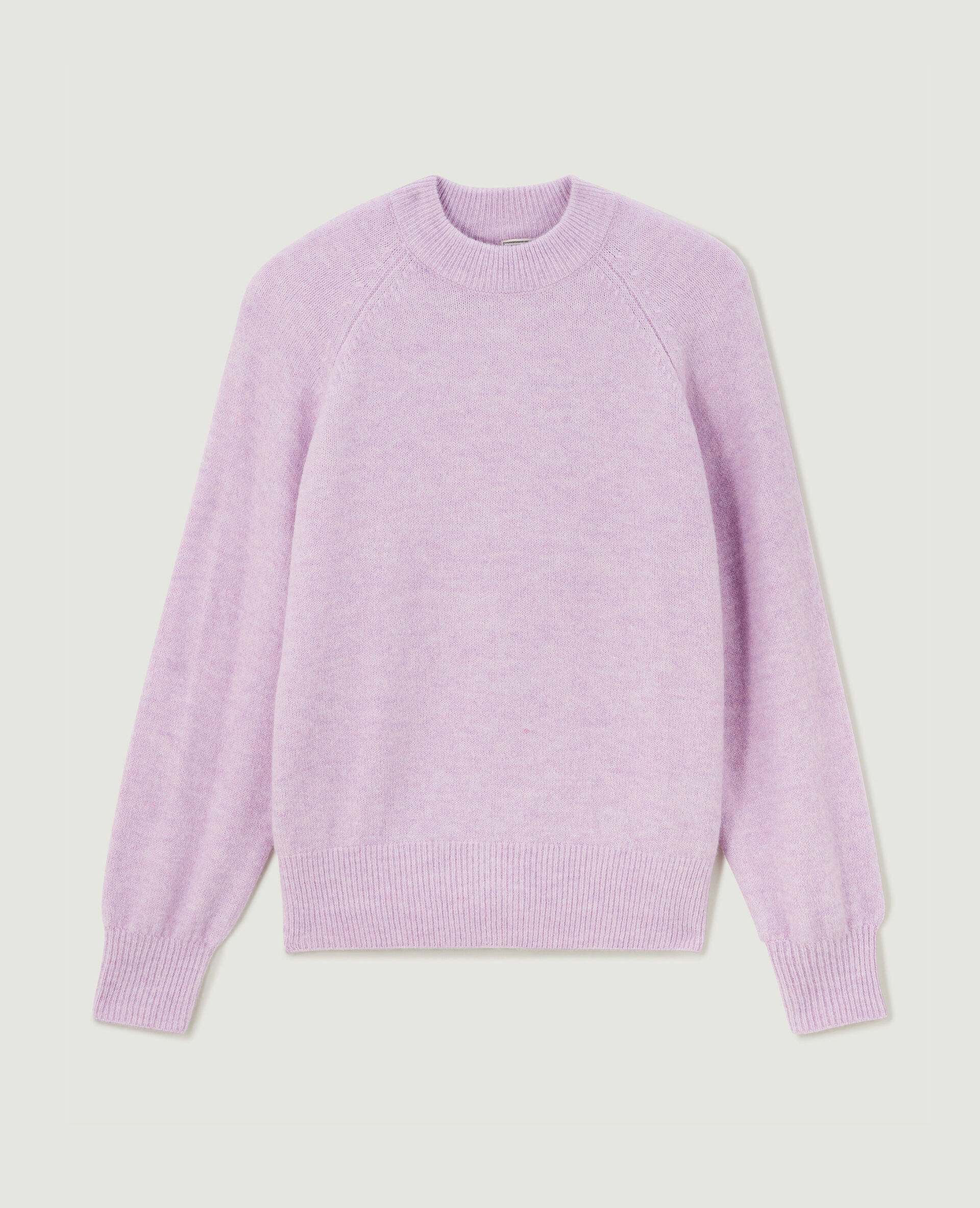 Pull col rond avec laine - Lilas