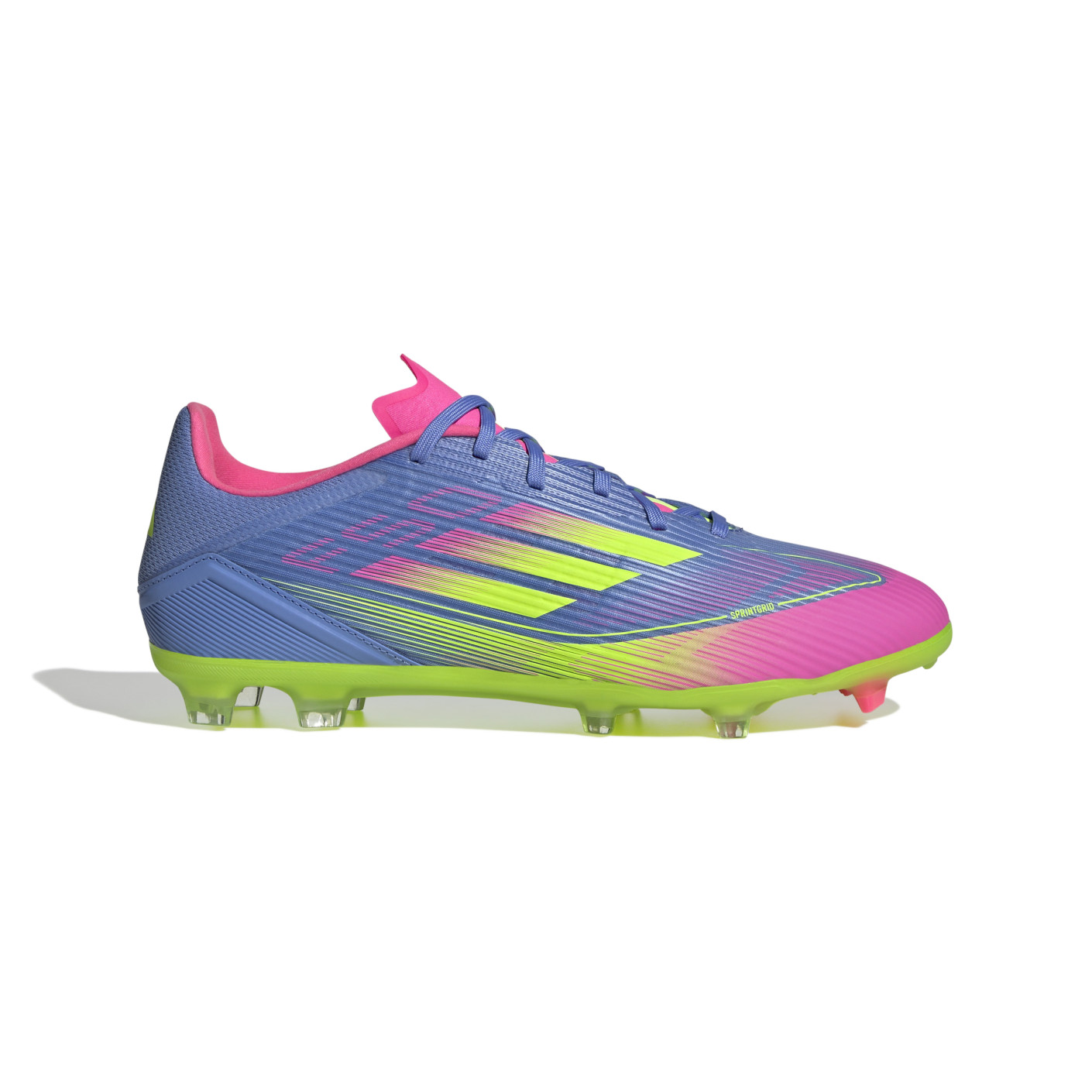 Adidas F50 League Gras / Kunstgras Voetbalschoenen (MG) Blauw Neongeel Roze