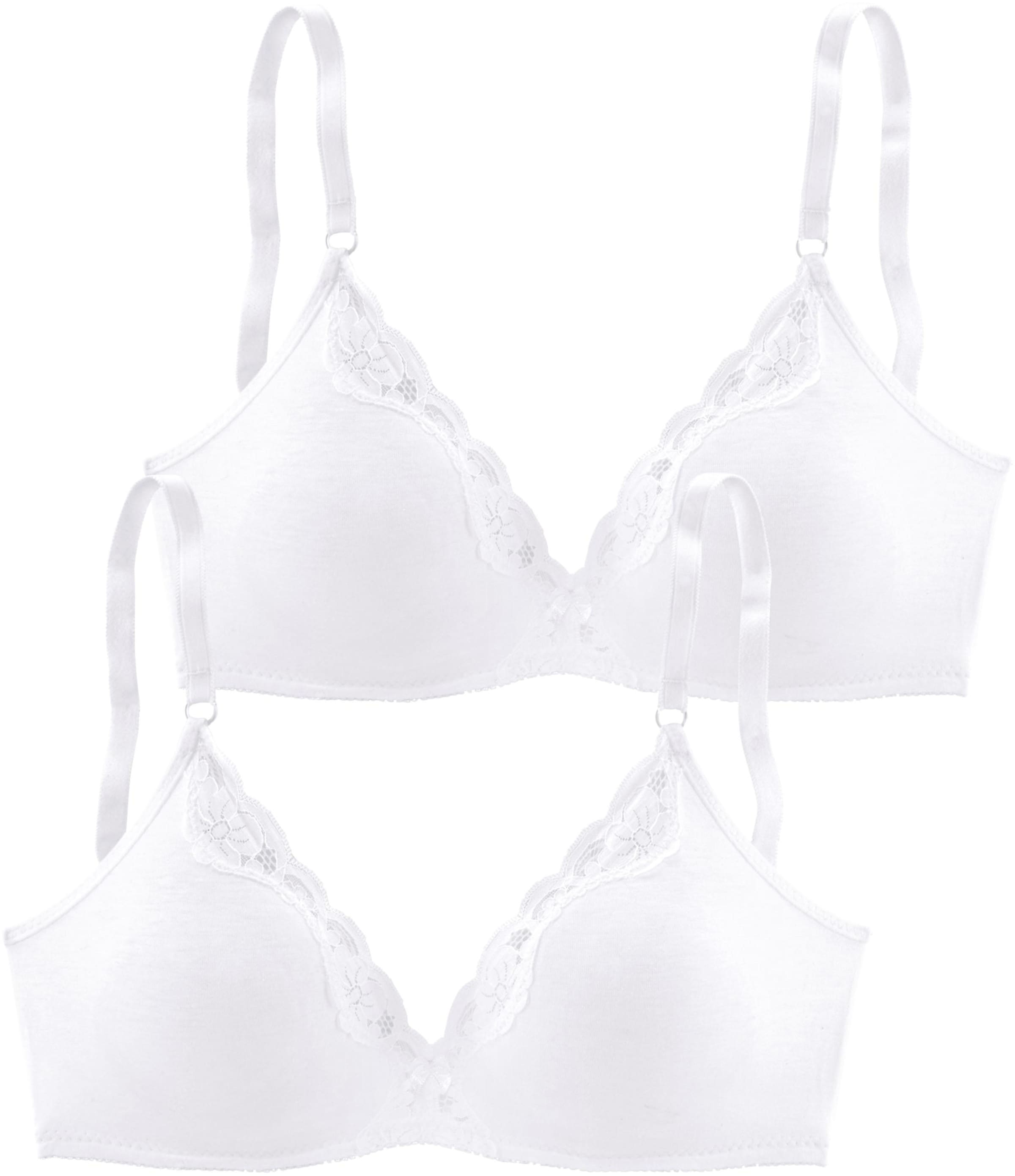 petite fleur Bralette-BH in 2x weiß
