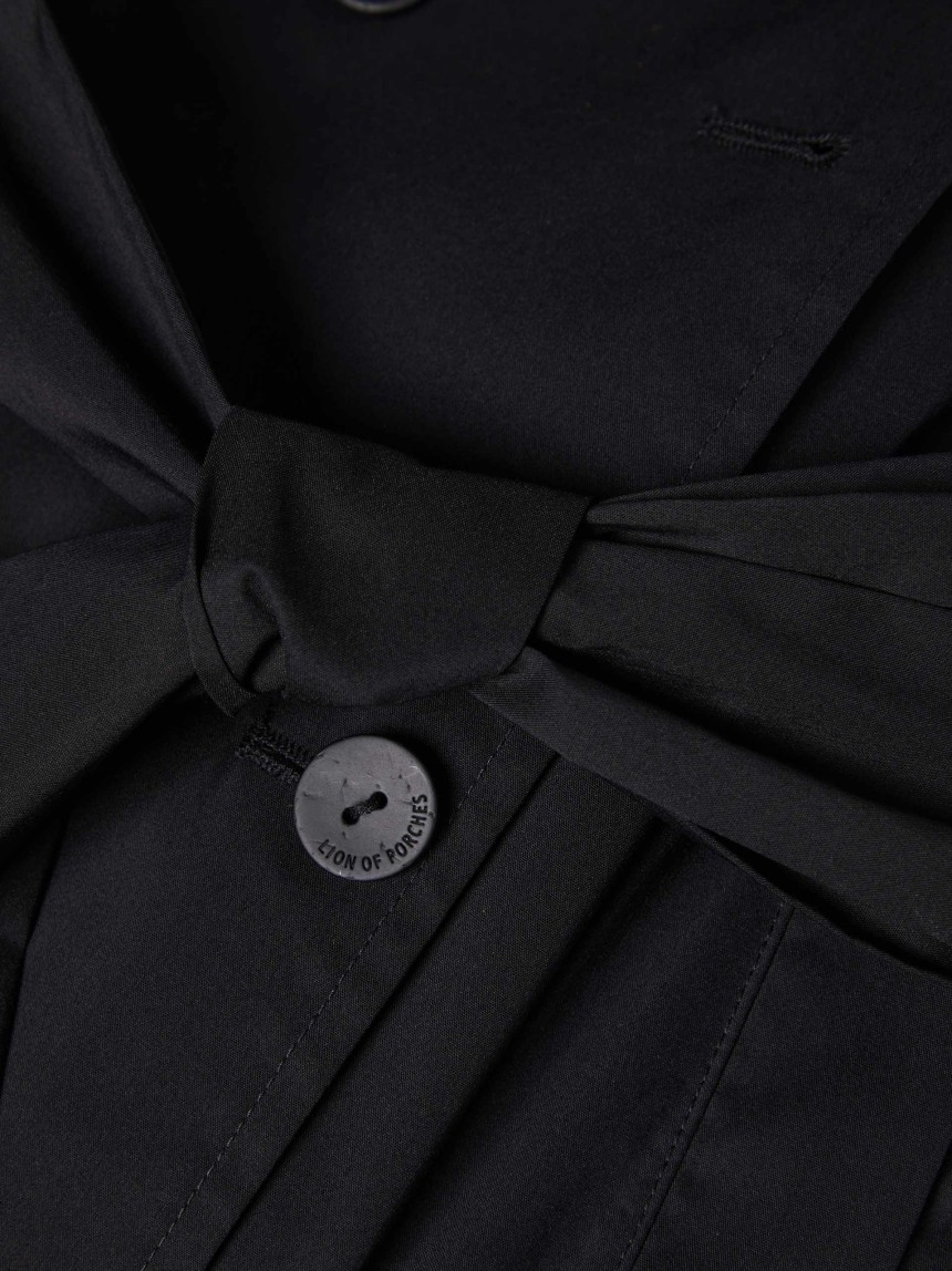 Vestido gabardine curto com cinto
