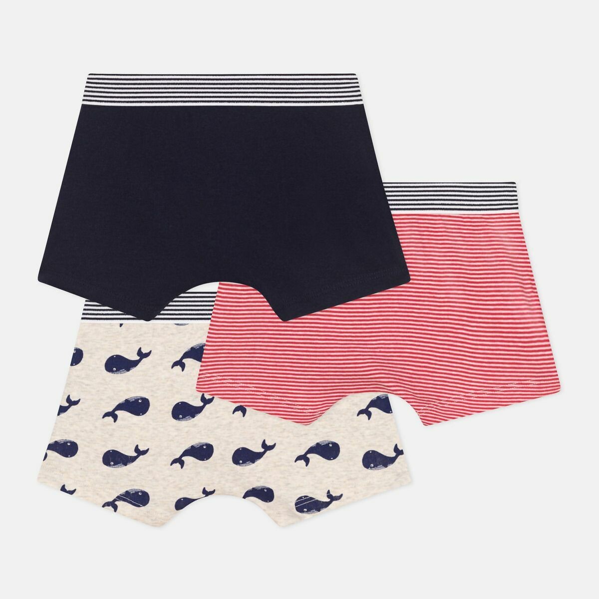 PETIT BATEAU<br>Conjunto de 3 boxers de algodão