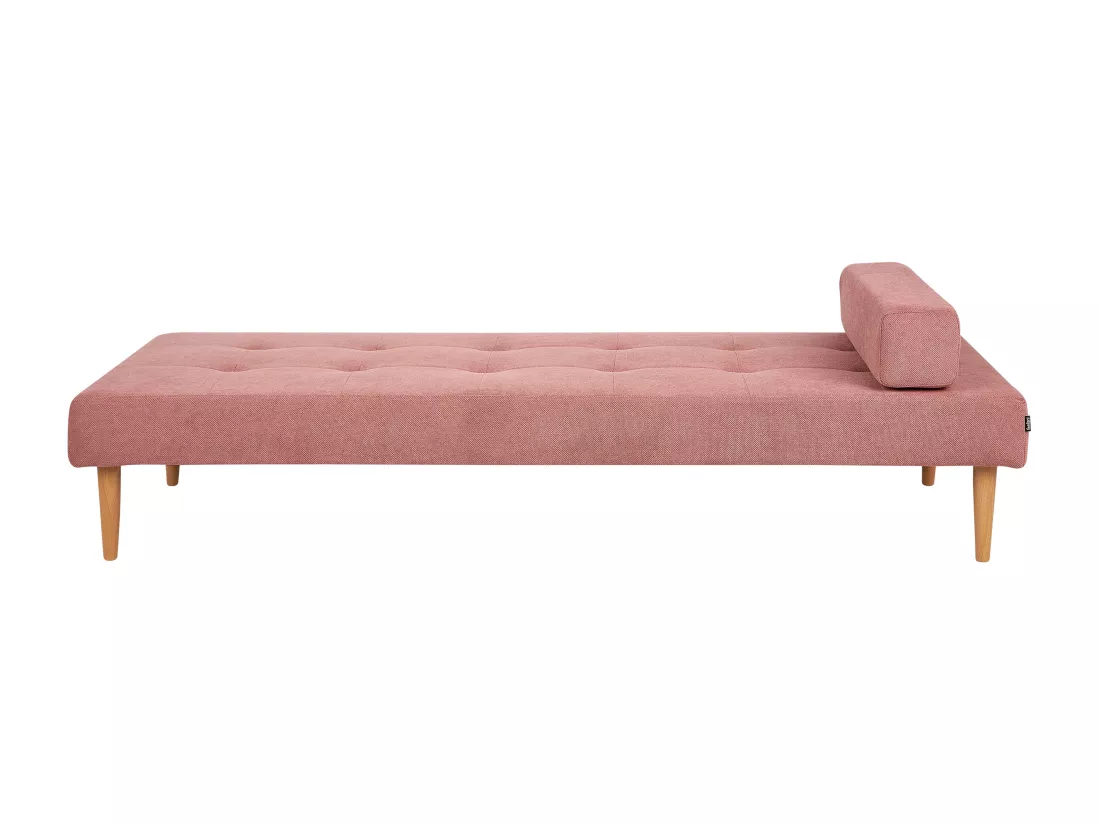 Chaise longue en tissu rose NIORT