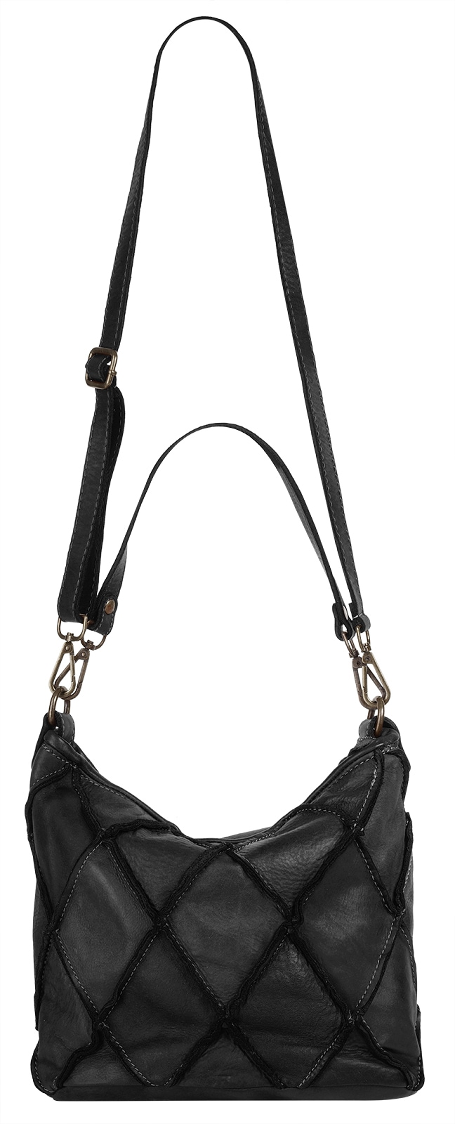 Samantha Look Henkeltasche echt Leder, Made in Italy