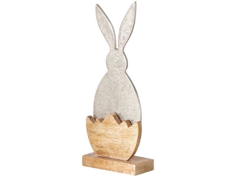 Boltze Aufsteller Hase Momo Silber Dekofigur