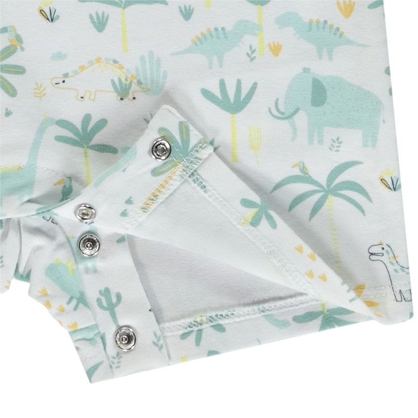 Lot de 2 combishorts motifs dinos pour bébé garçon - Blanc