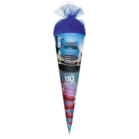 Roth Motiv-Schultüte, Polizei 110, 50cm, rund, Tüllverschluss