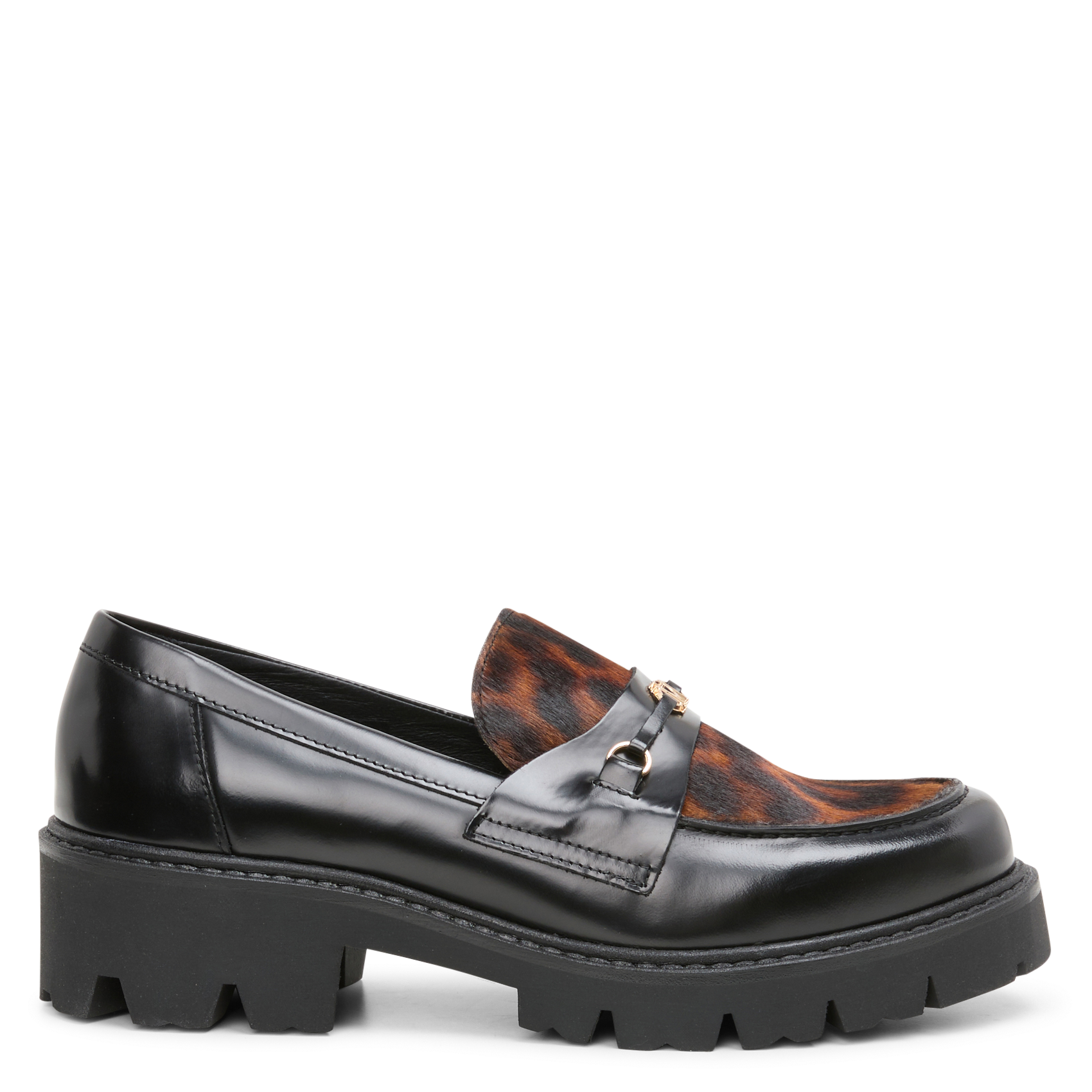 COLAS - Mocassins crantés en cuir léopard | Multicolore
