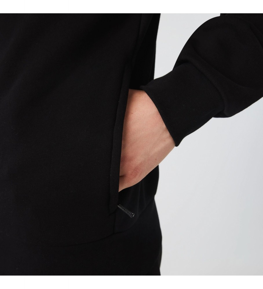 Moletom preto com zíper da Lacoste