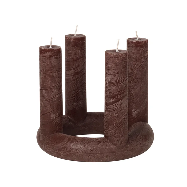 Broste Copenhagen - Lucia Adventskerze, H 18 x Ø 20 cm, madder brown
