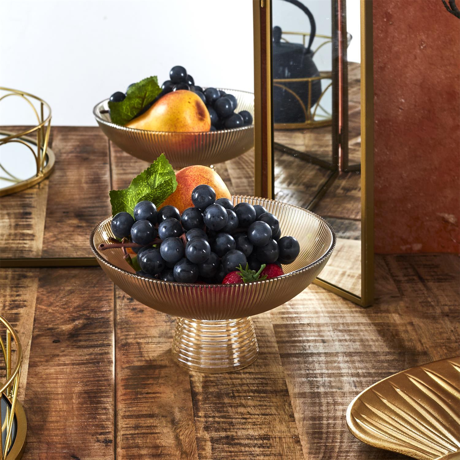 COUPE FRUIT SUR PIED VERRE AMBRE 1.1L