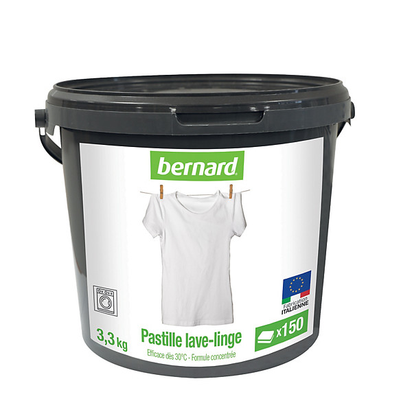 Lessive tablettes tous textiles Bernard, seau de 150