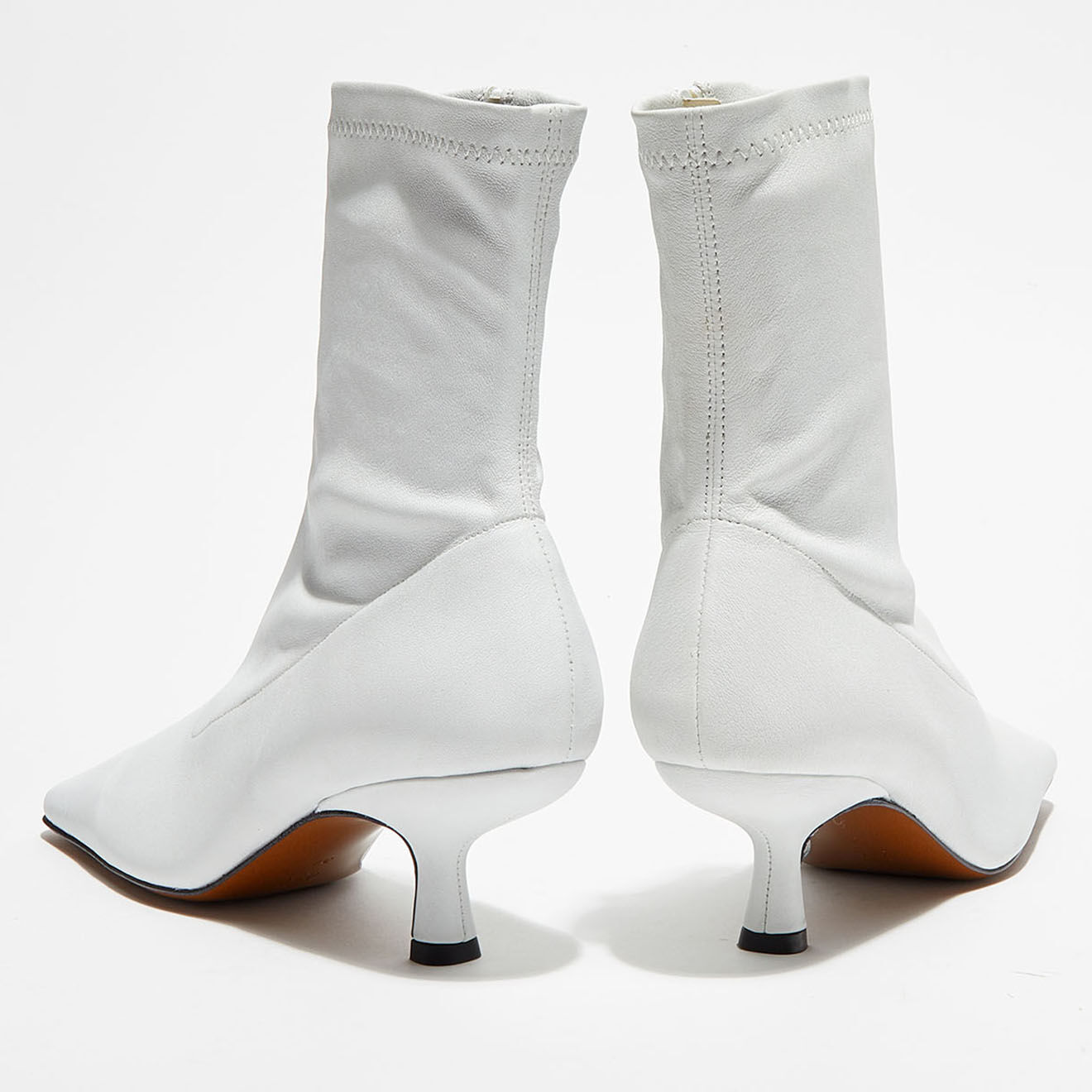By Far Bottines en Cuir Socks blanches - Talon 5,5 cm